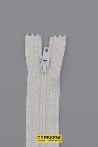 #3 Fine Coil Closed End Zipper 40cm (16") Snow White