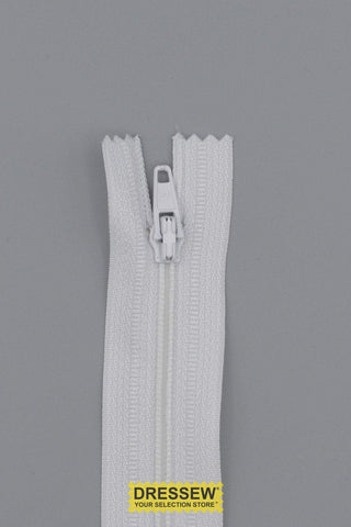 #3 Fine Coil Closed End Zipper 55cm (22") White