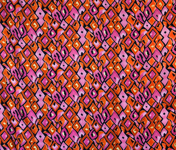 Abstract Diamond Rayon Fuchsia / Orange