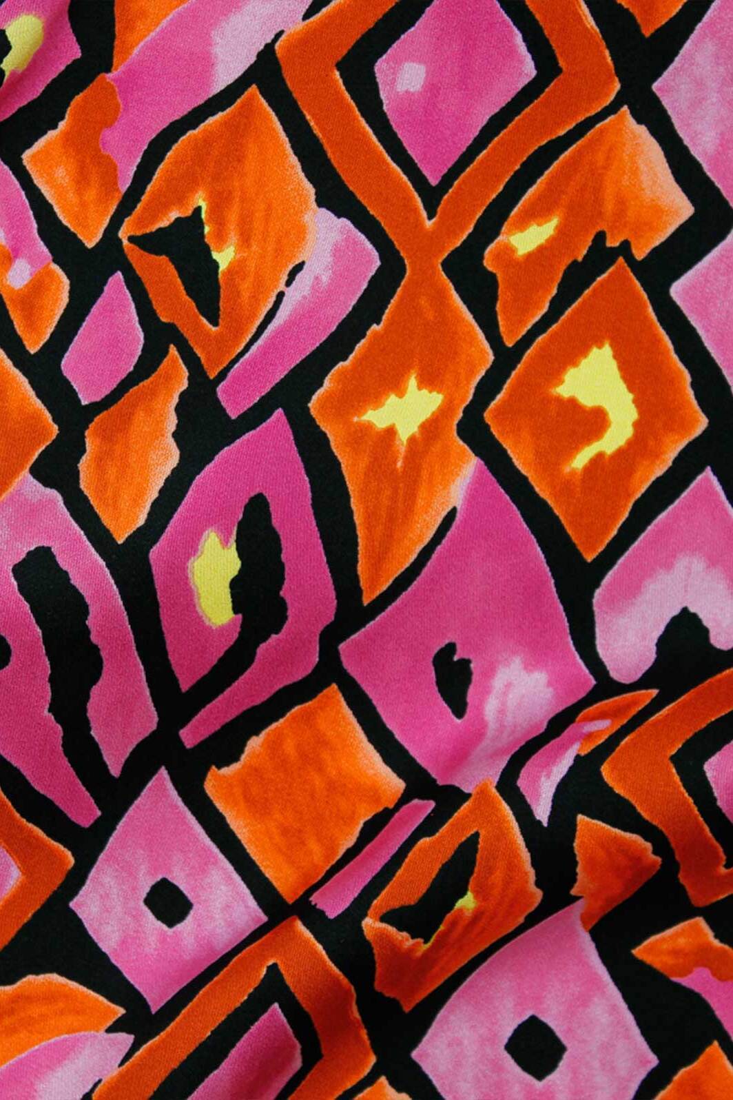 Abstract Diamond Rayon Fuchsia / Orange