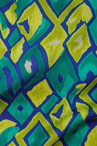 Abstract Diamond Rayon Teal / Lime