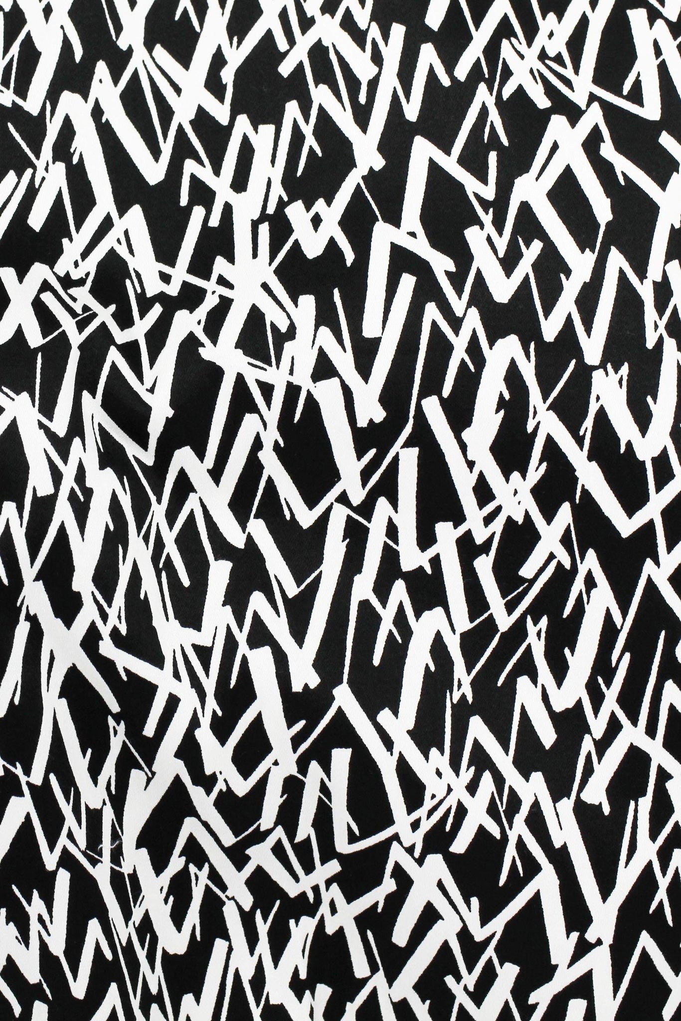 Abstract Lines Bloom Sateen Black / Off White