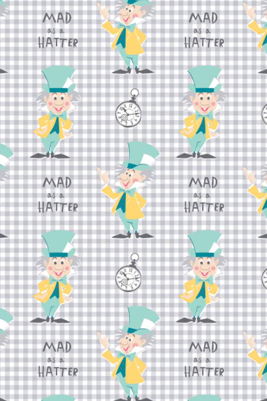 Alice In Wonderland Mad As A Hatter Grey