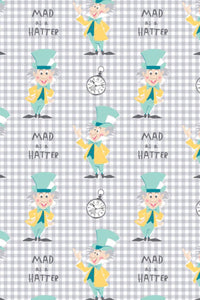 Alice In Wonderland Mad As A Hatter Grey