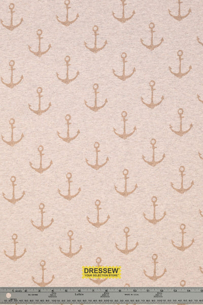 Anchor Print French Terry Oatmeal Mix