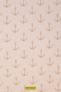 Anchor Print French Terry Oatmeal Mix