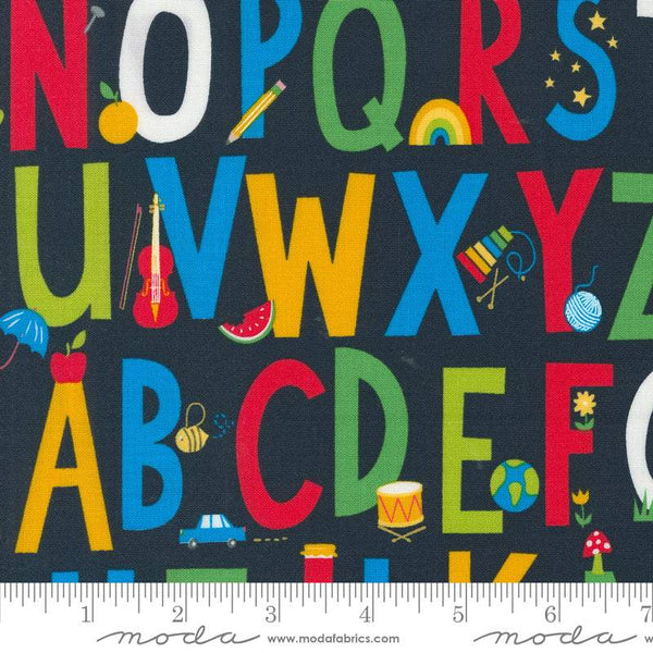 Back To School ABC's Childrens Text By Stacy Iest Hsu For Moda Blackboard