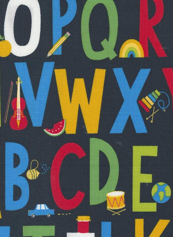 Back To School ABC's Childrens Text By Stacy Iest Hsu For Moda Blackboard