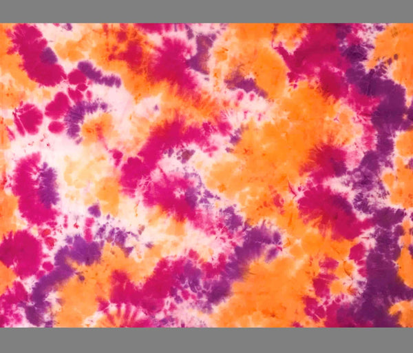 Bamboo Tie Dye French Terry Orange / Berry