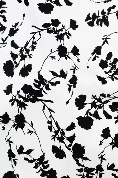 Blossom Bloom Sateen White / Black