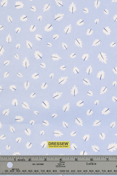 Breezy Leaves Flannelette Sky / White