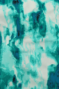 Brushstroke ITY Turquoise / White