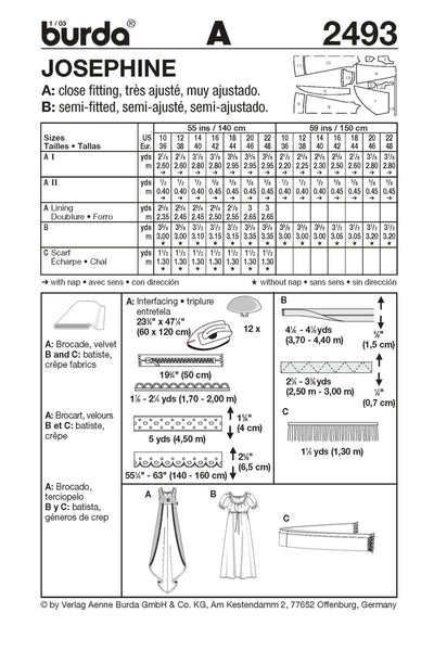 Burda - 2493 Costume Ladies-Historical