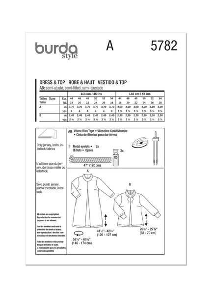 Burda - 5782 Ladies Dress and Tunic