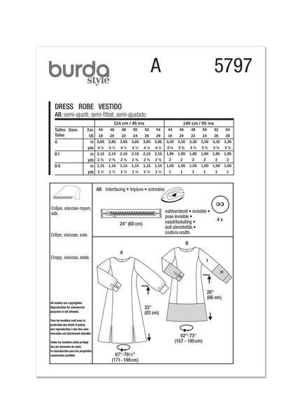 Burda - 5797 Ladies Dress