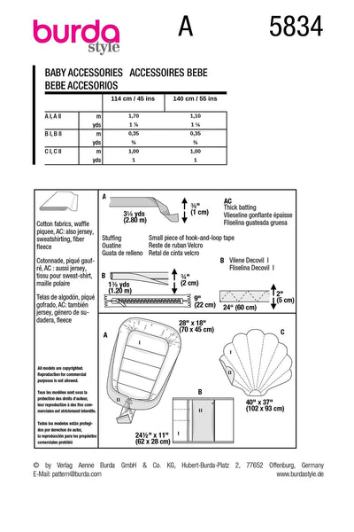 Burda - 5834 Baby Accessories