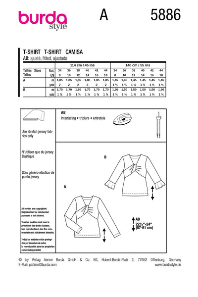 Burda - 5886 Misses' Top