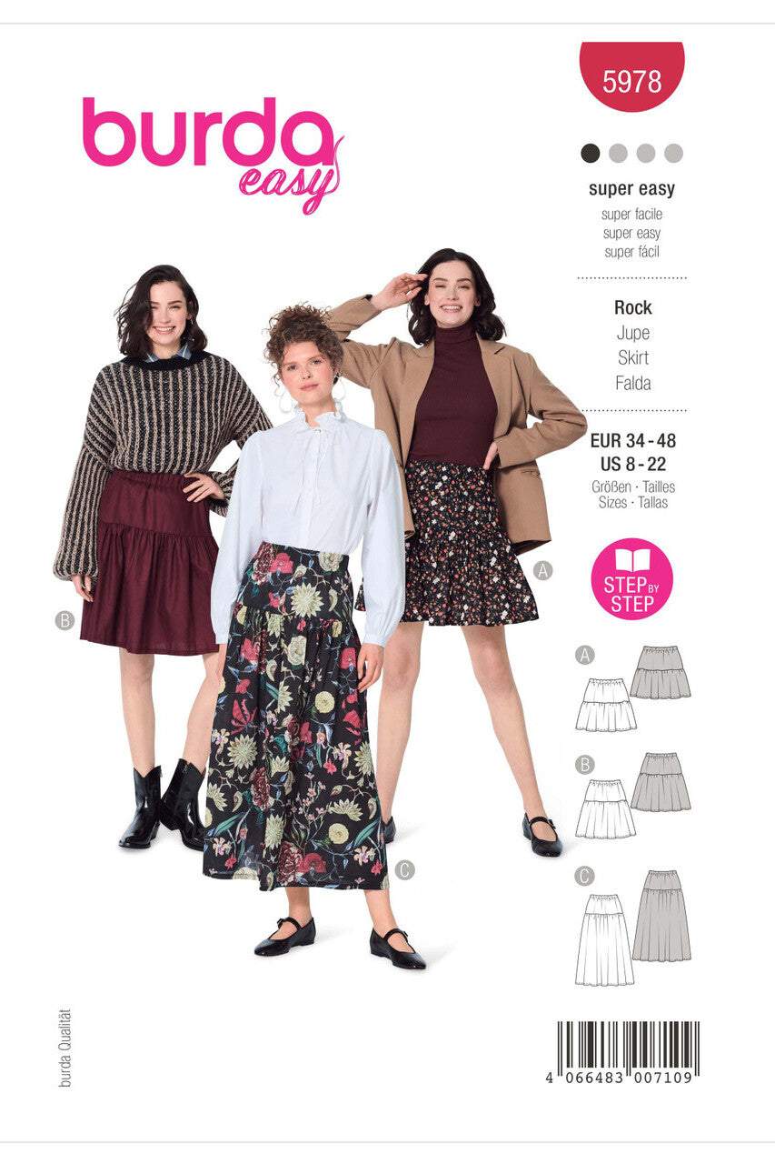 Burda - 5978 Misses' Tiered Skirt