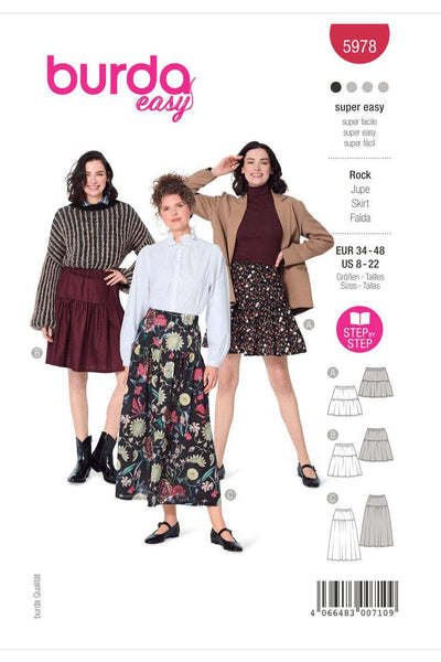 Burda - 5978 Misses' Tiered Skirt