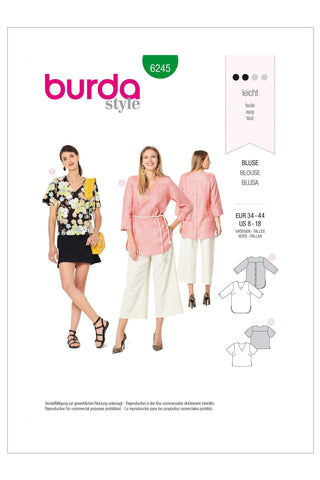 Burda - 6245 Tunic Top with V-Neck