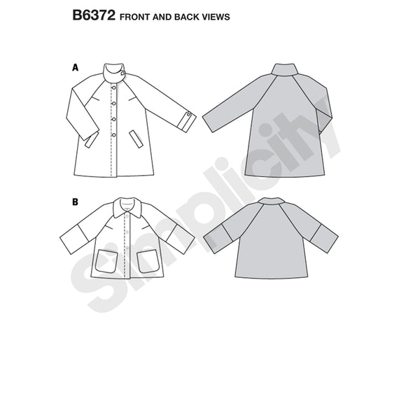 Burda - 6372 Raglan-Jacket - Flared Shape