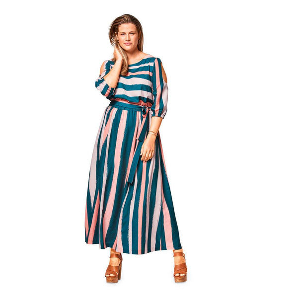 Burda - 6449 Summer Dress with Elastic Casing - Cut-Out-Sleeves - Wing Sleeves