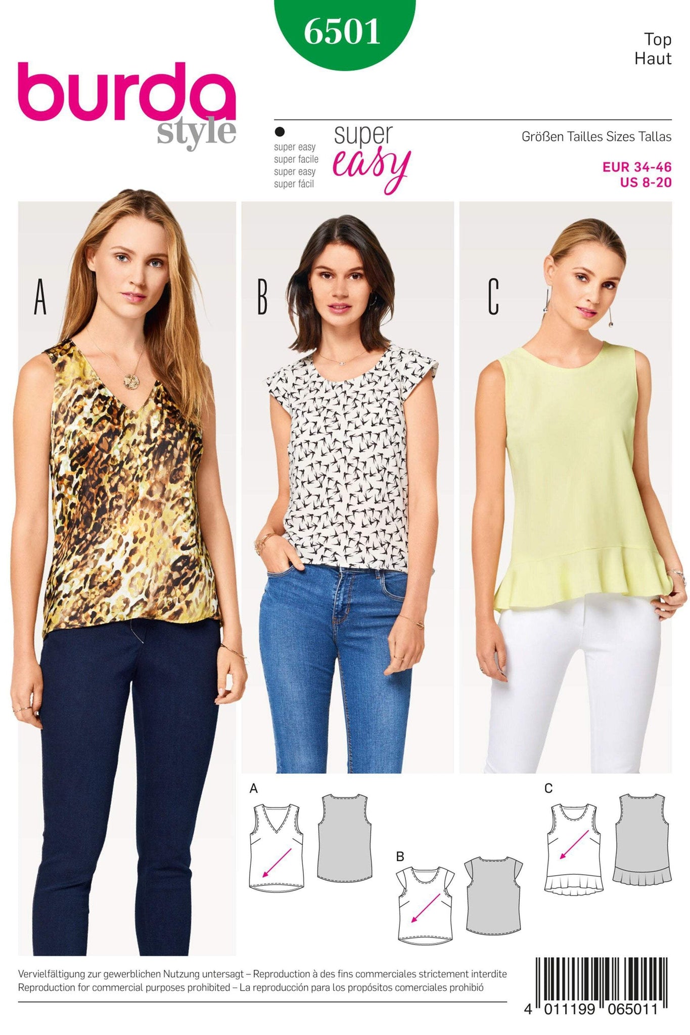 Burda - 6501 Ladies Top