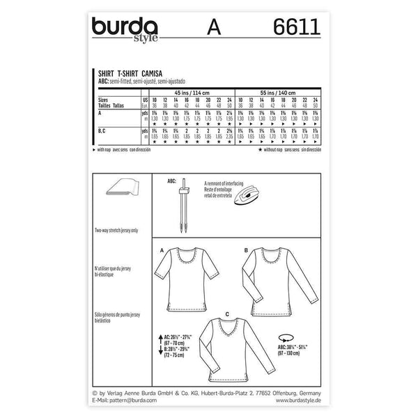 Burda - 6611 Ladies Shirt