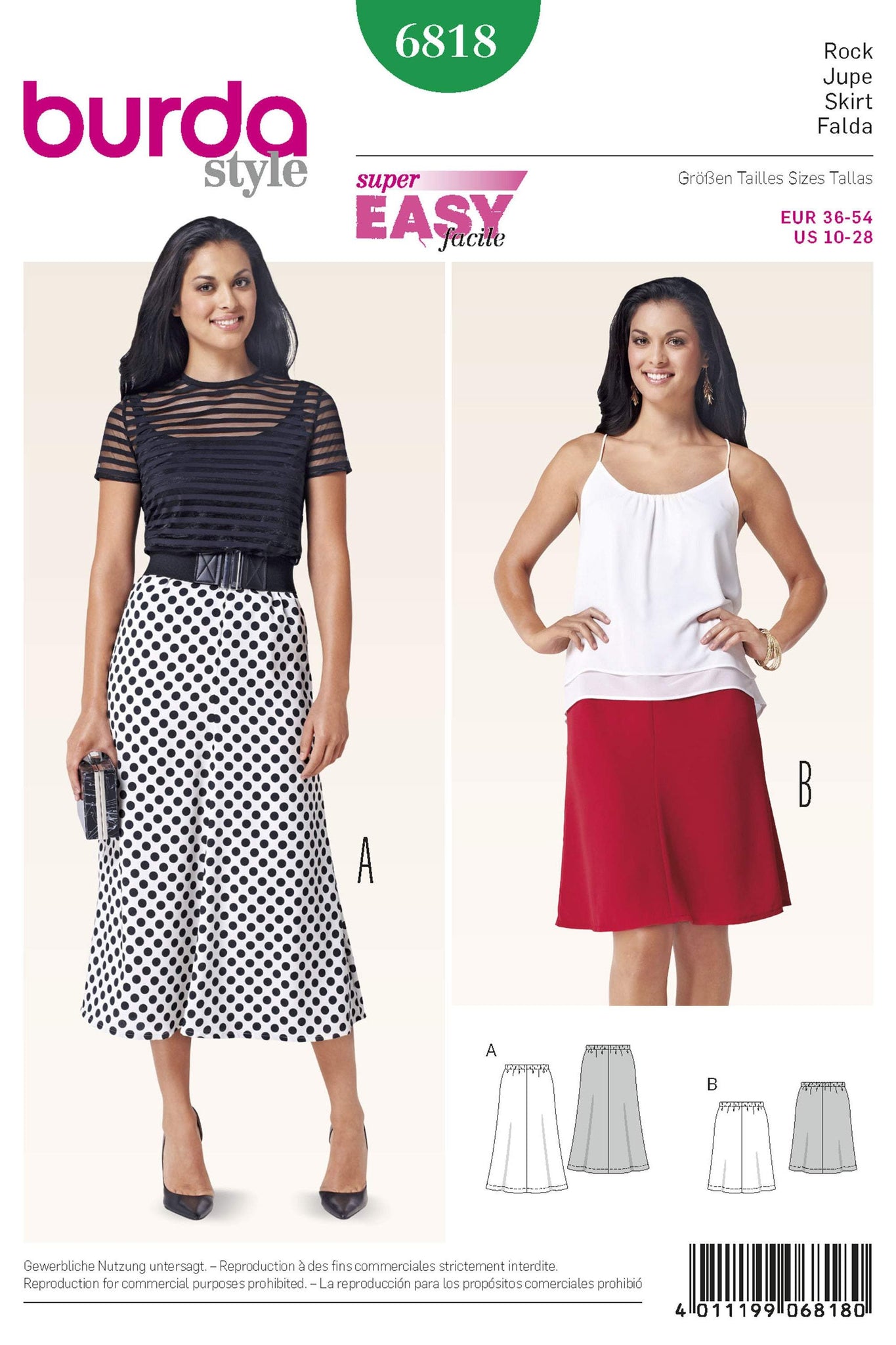 Burda - 6818 Ladies Skirt