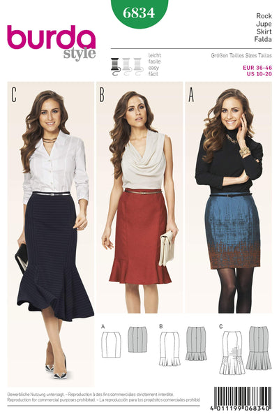 Burda - 6834 Ladies Skirt