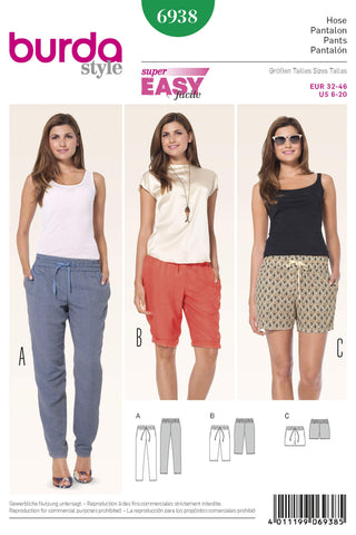 Burda - 6938 Ladies Pants