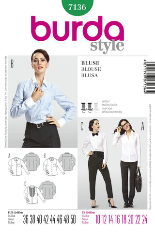 Burda - 7136 Ladies Blouse