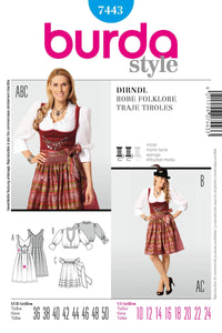 Burda - 7443 Costume Ladies Folklore