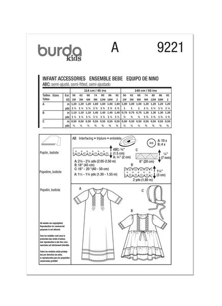 Burda - 9221 Babies Special Occasion