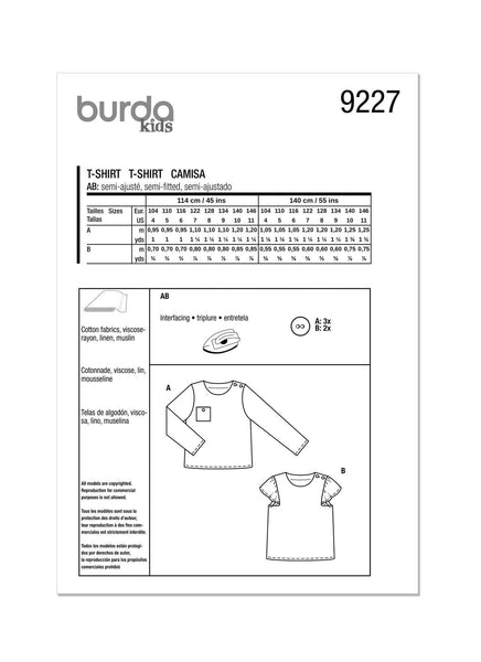 Burda - 9227 Children's Shirt