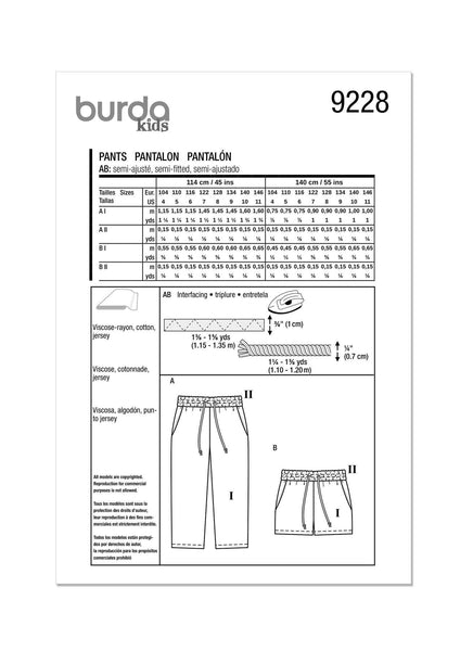 Burda - 9228 Children's Pants