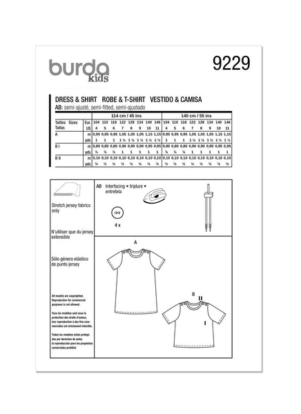 Burda - 9229 Children's Dress & Shirt