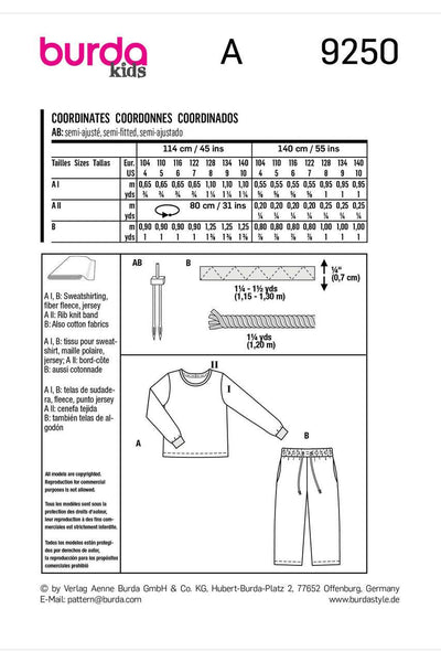 Burda - 9250 Children's Coordinates