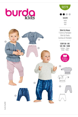 Burda - 9278 Babies' Top & Trousers or Pants