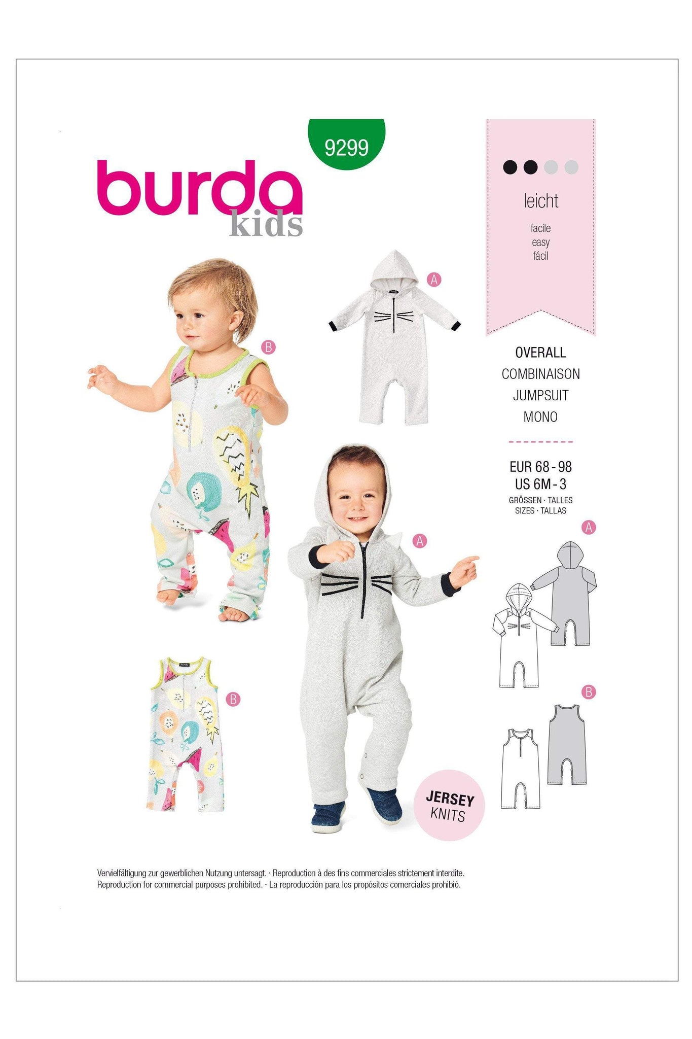 Burda - 9299 Overalls with Hood