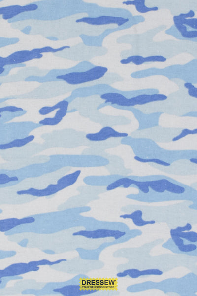 Camouflage Flannelette Blue Mix