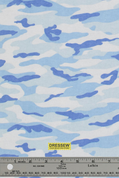 Camouflage Flannelette Blue Mix