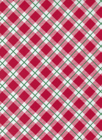 Candy Cane Lane Plaid By April Rosenthal For Moda Cardinal