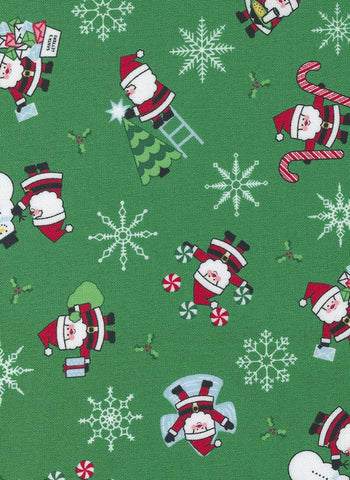 Candy Cane Lane Santa By April Rosenthal For Moda Evergreen