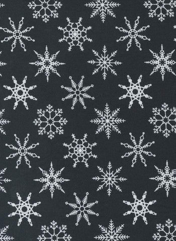 Candy Cane Lane Snowflakes By April Rosenthal For Moda Charcoal