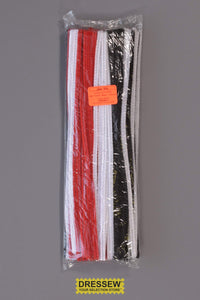 Chenille Stems Red / White / Black