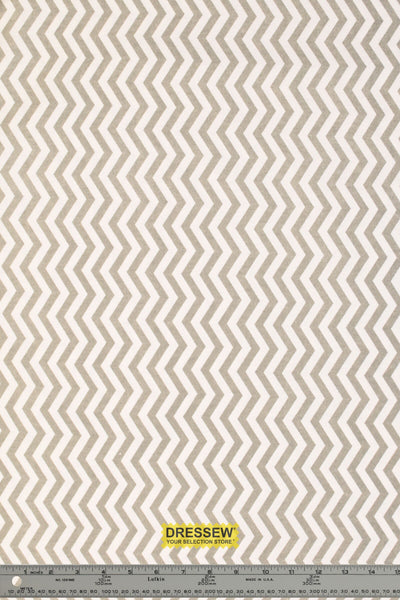 Chevron Brushed Cotton White / Stone