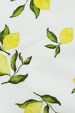 Cotton Voile Lemon Print White / Yellow