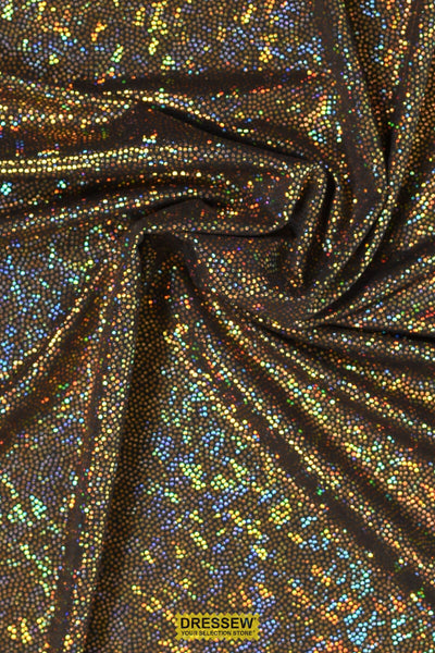 Crackle Lycra Charcoal / Gold Hologram