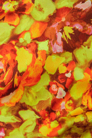 Digital Bloom Bubble Satin Orange / Mustard